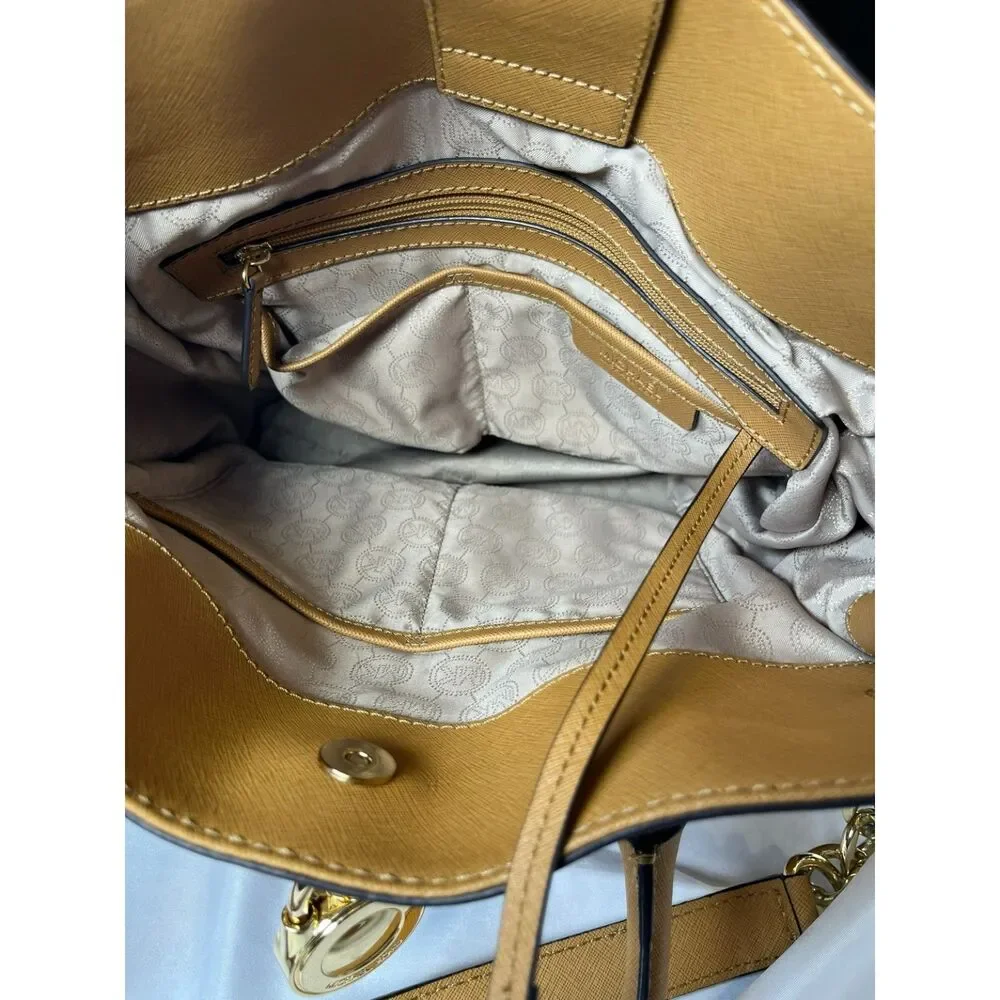 Michael Kors Hamilton Saffiano Leather Medium Satchel Handbag W/ Shoulder Strap